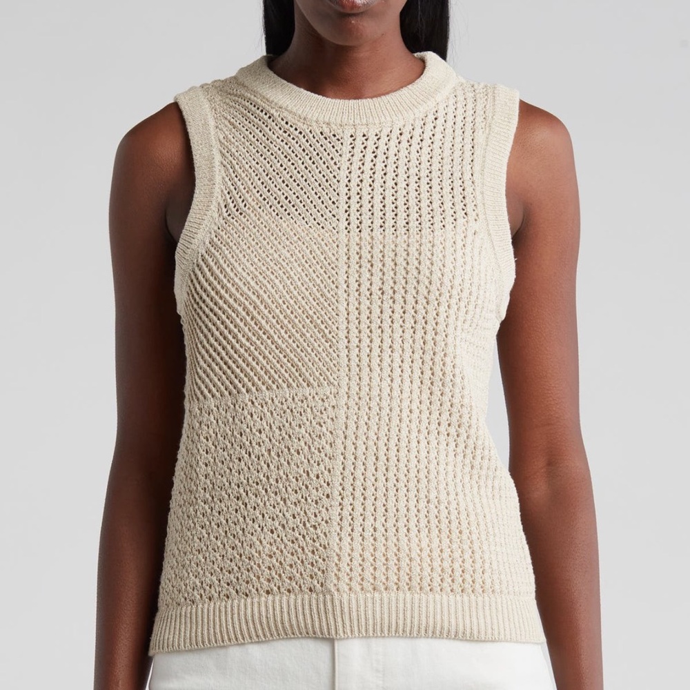 Rachel Roy Crochet Sweater Sleeveless Top